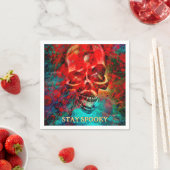 Bunter Totenkopf. Bleib Spooky Serviette (Beispiel)