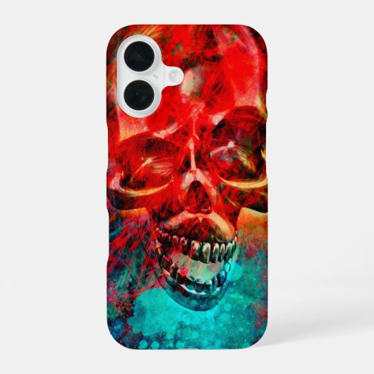 Bunter Totenkopf iPhone 16 Hülle (Rückseite)