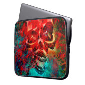 Bunter Totenkopf Laptopschutzhülle (Vorderseite Links)