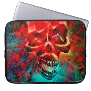 Bunter Totenkopf Laptopschutzhülle
