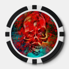Bunter Totenkopf Pokerchips