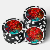 Bunter Totenkopf Pokerchips (Stapel)