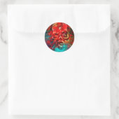 Bunter Totenkopf Runder Aufkleber (Tasche)