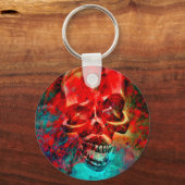 Bunter Totenkopf Schlüsselanhänger (Vorderseite)