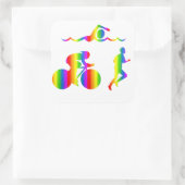 Bunter Triathlon Regenbogen Sticker (Tasche)