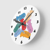Bunter Tuba Runde Wanduhr (Winkel)