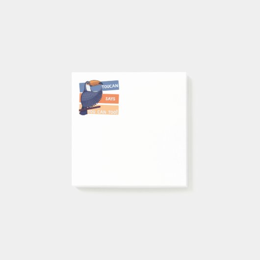 Bunter Tukan-Vogel mit positiver Botschaft Post-it Klebezettel (Vorderseite)