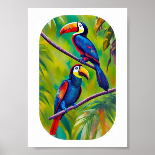 Bunter Tukantuenvogel-Kunst Poster (Vorne)