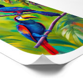 Bunter Tukantuenvogel-Kunst Poster (Ecke)