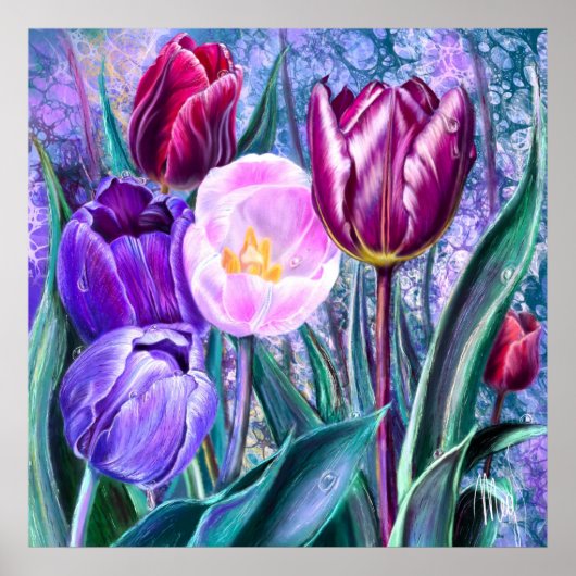 Bunter Tulpen Poster (Vorne)