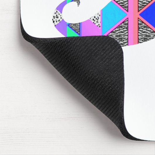Bunter Türkis-aztekischer Muster-Schnurrbart Mousepad (Ecke)