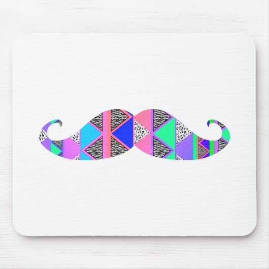 Bunter Türkis-aztekischer Muster-Schnurrbart Mousepad (Vorne)