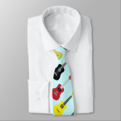 Bunter Ukulele kopiert tadellose blaue Krawatte (Gebunden)