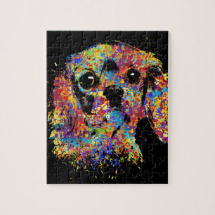 Bunter unbekümmerter Königcharles Spaniel Puzzle