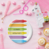 Bunter und heller Regenbogen zeichnet Geburtstag Pappteller (Party)