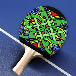 Bunter verzierter irischer keltischer Knoten Tischtennis Schläger