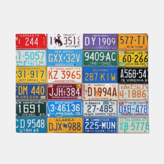 Bunter Vintager Lizenz-Teller der USA-Fußmatte Fußmatte (Vorderseite)