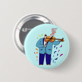 Bunter Violinist-Knopf Button (Vorne & Hinten)