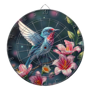 Bunter Vogel Blumen Dartboard Dartscheibe