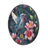 Bunter Vogel Blumen Dartboard Dartscheibe (Vorderseite rechts)