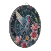 Bunter Vogel Blumen Dartboard Dartscheibe (Vorderseite Links)