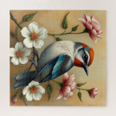 Bunter Vogel Blumen Puzzle (Horizontal)