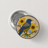Bunter Vogel Button (Vorne & Hinten)