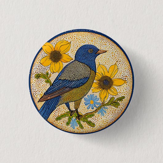 Bunter Vogel Button (Vorderseite)