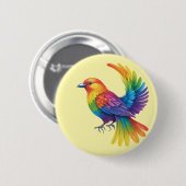 Bunter Vogel Button (Vorne & Hinten)
