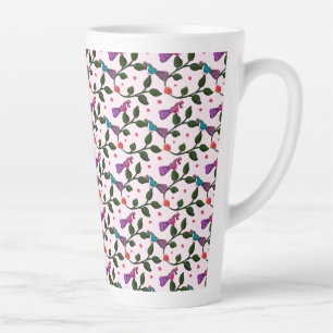 Bunter Vogel Florales Nahtloses Muster Wandteppich Milchtasse