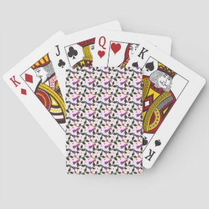 Bunter Vogel Florales Nahtloses Muster Wandteppich Spielkarten