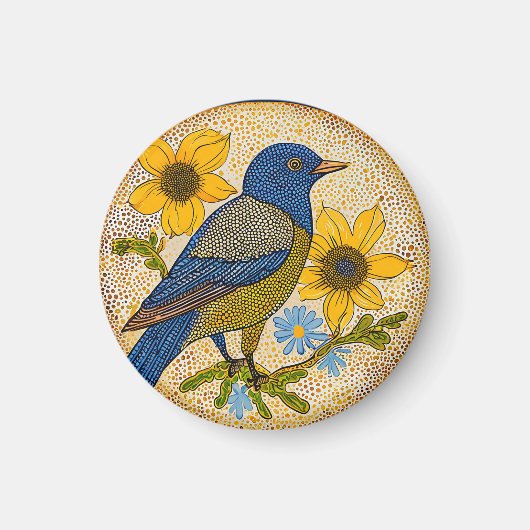 Bunter Vogel Magnet (Vorne)