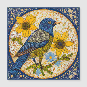 Bunter Vogel Magnetkarte