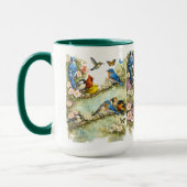 Bunter Vogelgarten Florale Kunst Combo Kaffeetasse (Links)