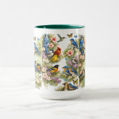 Bunter Vogelgarten Florale Kunst Combo Kaffeetasse (Zentrum)