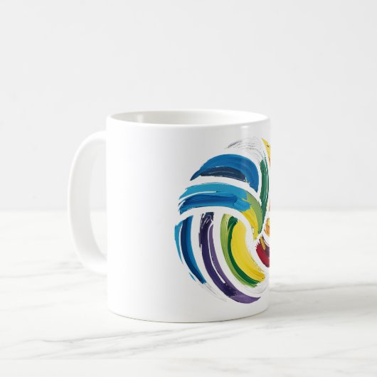 Bunter Volleyball-Ball Kaffeetasse (Vorderseite Links)