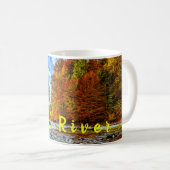 Bunter Waldherbst-Fall-Baum-Fluss Kaffeetasse (VorderseiteRechts)