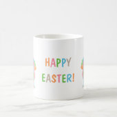 Bunter Wasserfarben-Hase und Happy Easter Text Kaffeetasse (Mittel)