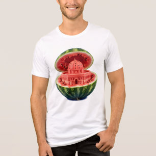 Bunter Wassermelonen-T-Shirt, fruchtiges und somme Tri-Blend Shirt