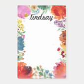 Bunter Watercolor-personalisiertes mit Post-it Klebezettel (Vorderseite)