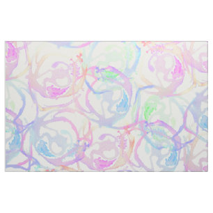 Bunter Watercolorbrushstroke-abstrakte Kreise Stoff