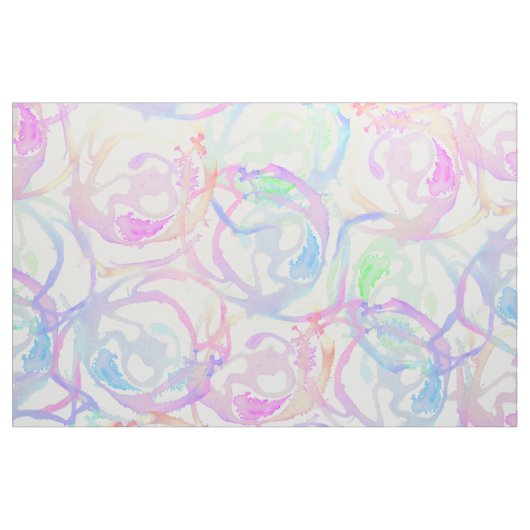 Bunter Watercolorbrushstroke-abstrakte Kreise Stoff (Yard (91,4 cm))