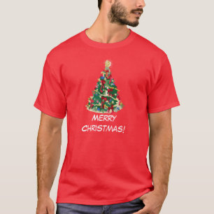 Bunter Weihnachtsbaum: Vektorkunst: T-Shirt