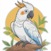 Bunter Weißer Kakadu Aufkleber (Vorderseite)