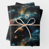 Bunter Weltraum-Verpackungspapier Geschenkpapier Set (Beispiel)