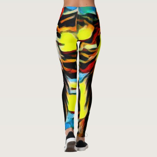 Bunter wilder Löwe der Judah Ölfarbe Leggings (Rückseite)