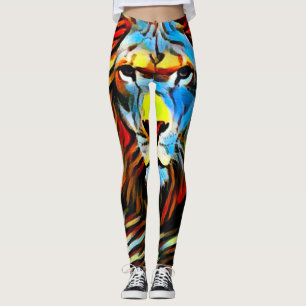Bunter wilder Löwe der Judah Ölfarbe Leggings