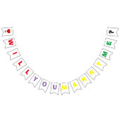 Bunter Wille heiraten Sie mich - Flaggen-Flaggen Wimpelkette (Alle)