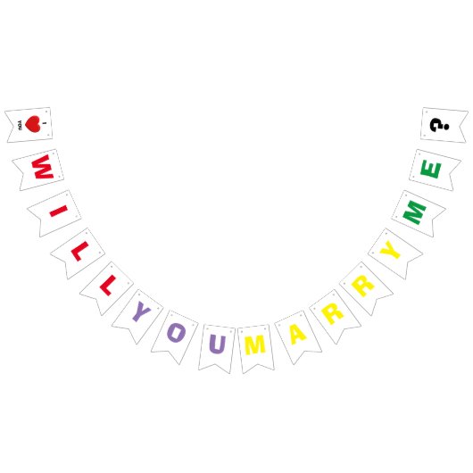 Bunter Wille heiraten Sie mich - Flaggen-Flaggen Wimpelkette (Alle)