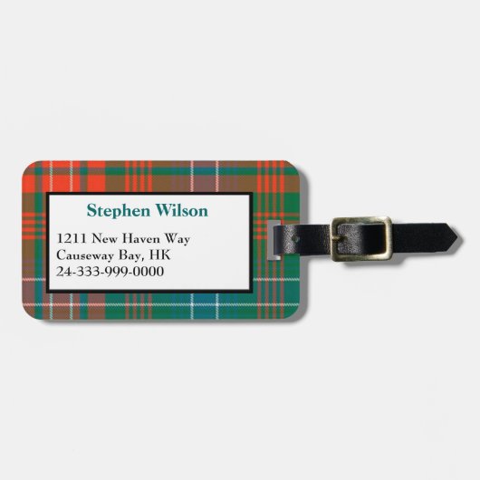 Bunter Wilsontartan-karierter Gepäck-Umbau Gepäckanhänger (Vorderseite horizontal)